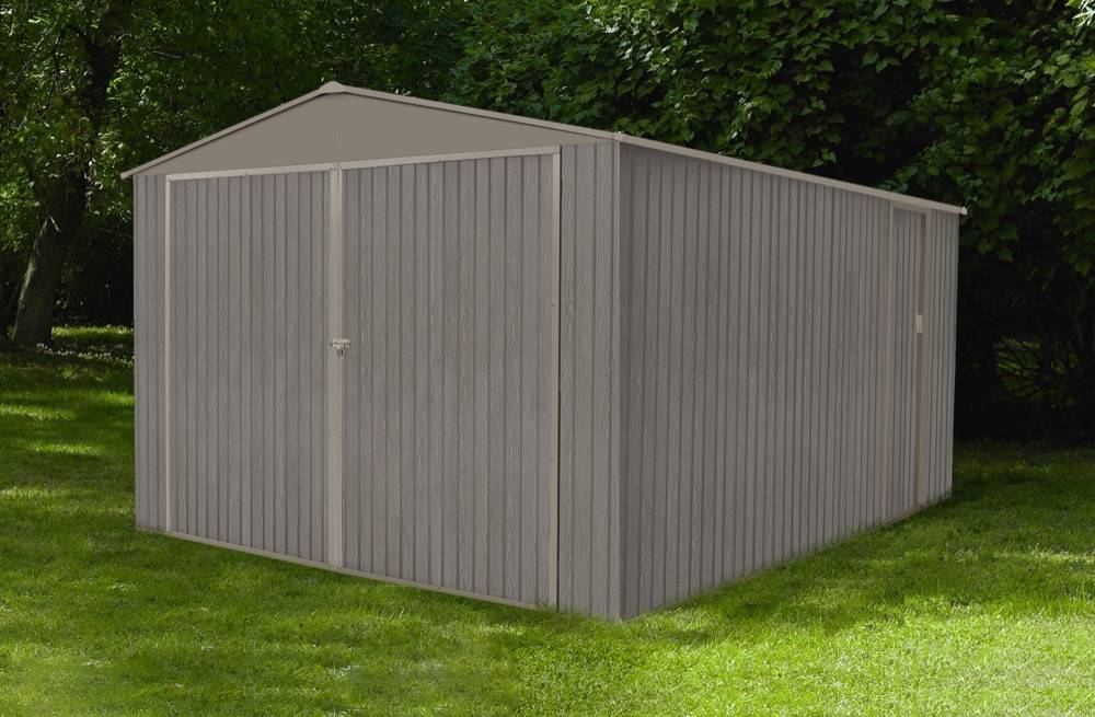 Châlet-Jardin - Garage métal - Aspect BOIS VIEILLI  - 17,47 M²- GRIS Chalet & Jardin - Image 4