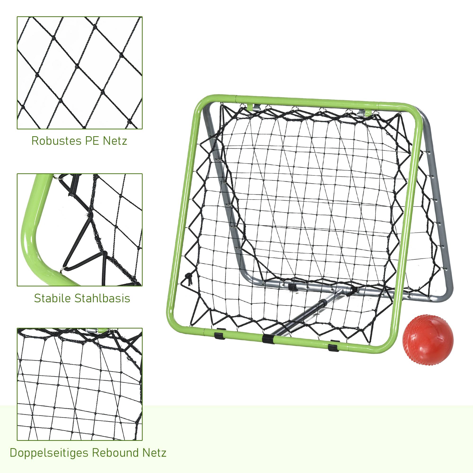 Filet de rebond mural pour football, baseball et basketball, double face, réglable en 5 positions, en métal, vert et noir, 75 x 75 x 64 cm - Image 8