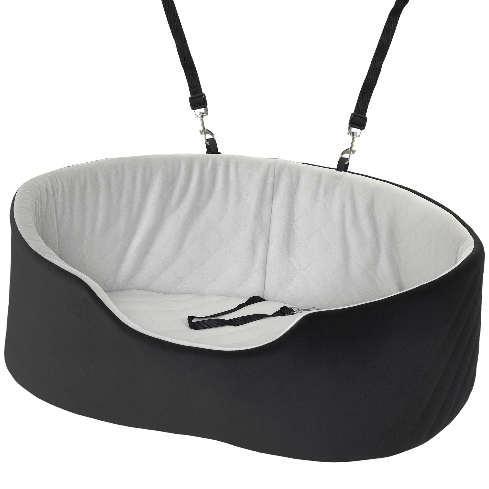 Siège auto pour chien avec ceinture de sécurité et fixation siège de voiture pour chien rembourré 77 x 43 x 28 cm noir - Image 2