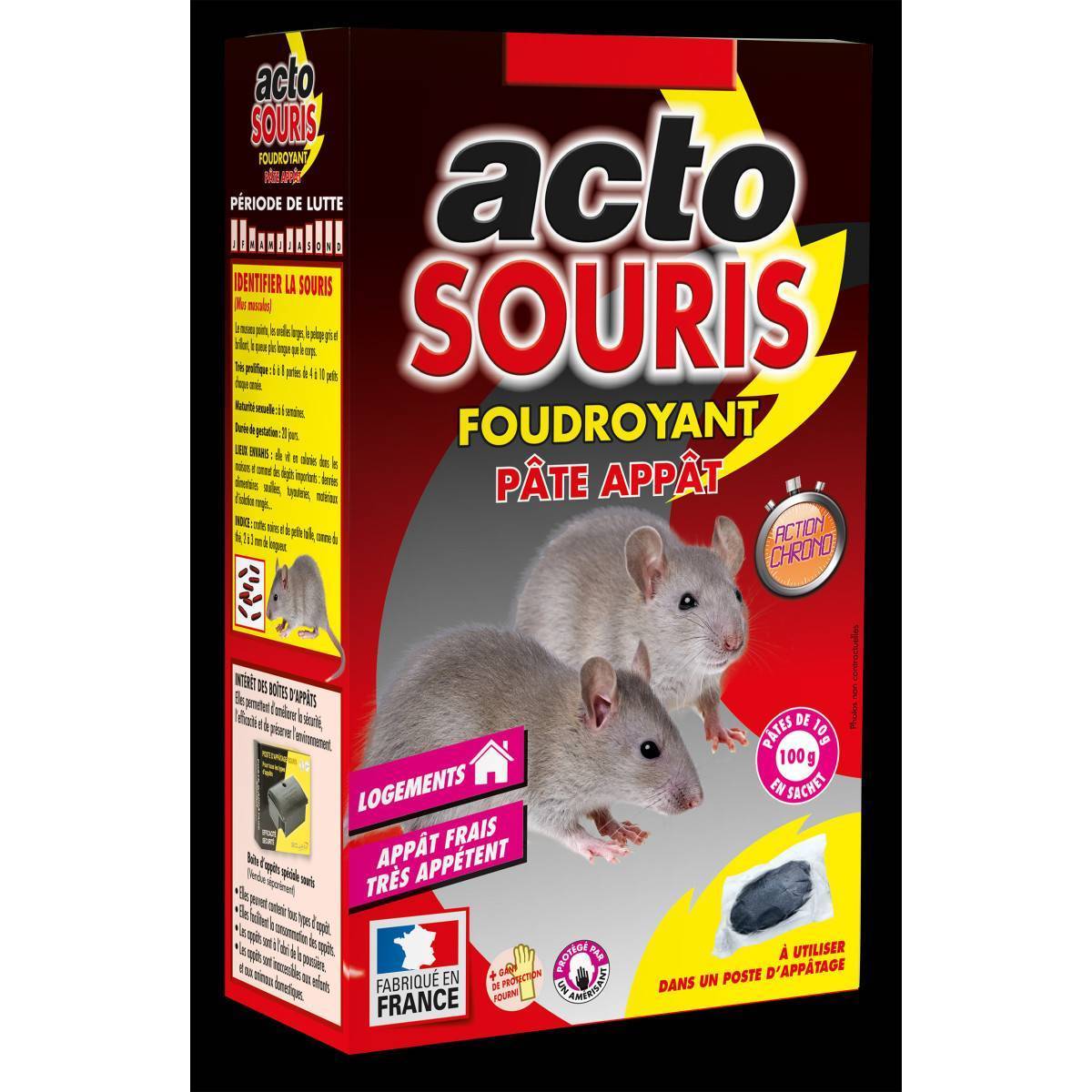 Acto - ACTO SOURIS Foudroyant Pâte Appât - Appât Souricide Puissant - Image 1