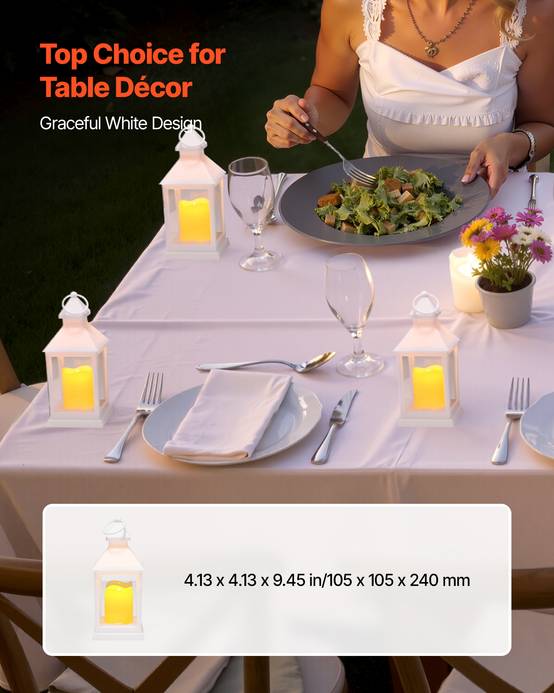 VEVOR Lanterne Bougie Électrique Décorative Extérieur LED sans Flamme Lot de 12 - Image 3