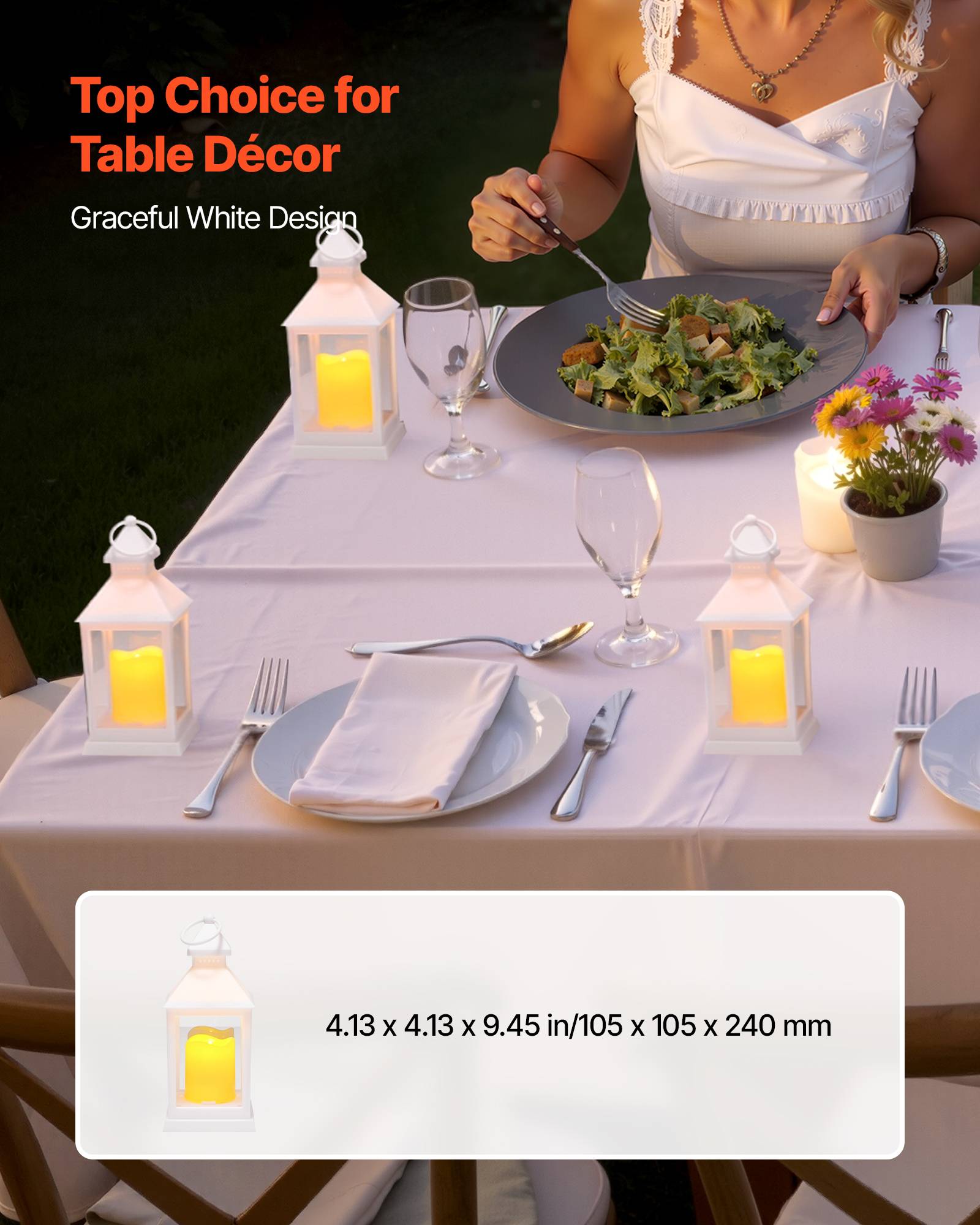 VEVOR Lanterne Bougie Électrique Décorative Extérieur LED sans Flamme Lot de 12 - Image 3