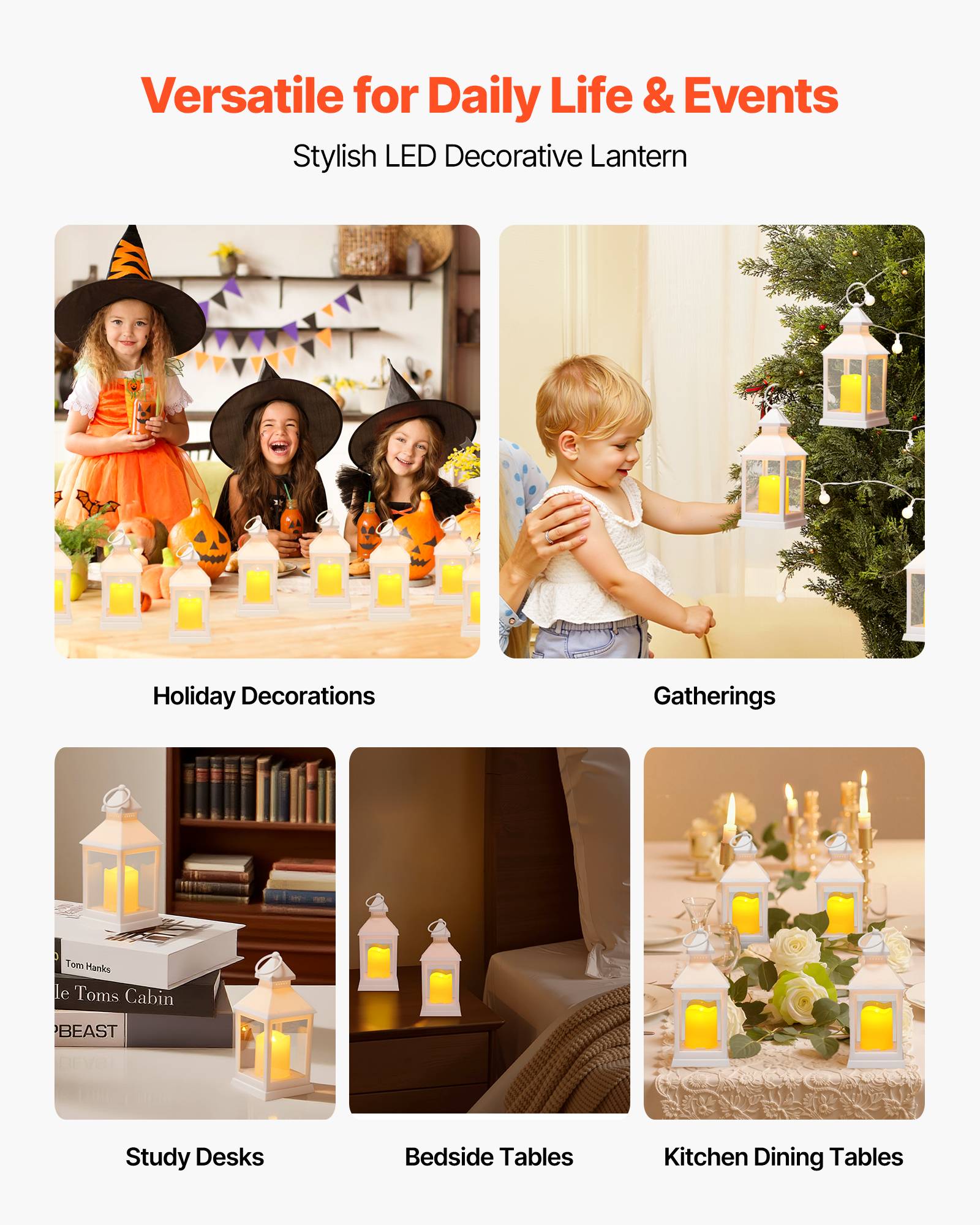 VEVOR Lanterne Bougie Électrique Décorative Extérieur LED sans Flamme Lot de 12 - Image 6