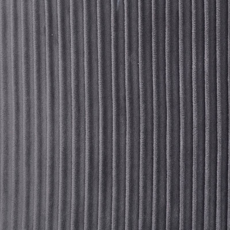 Pouf en velours Nofy gris rond Atmosphera - Image 2