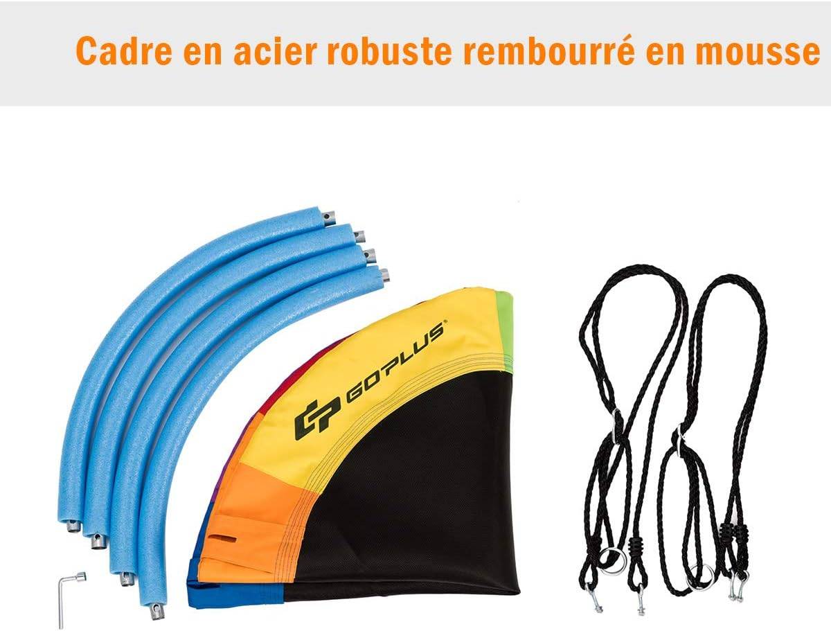 Balançoire nid d’oiseau rond 100cm de diamètre avec sangle de suspension charge 150 kg multicolore - Image 6