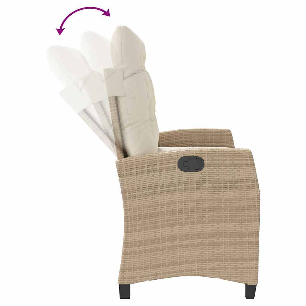 Vidaxl - Banc inclinable de jardin avec coussins beige résine tressée vidaXL 368229 - Image 9