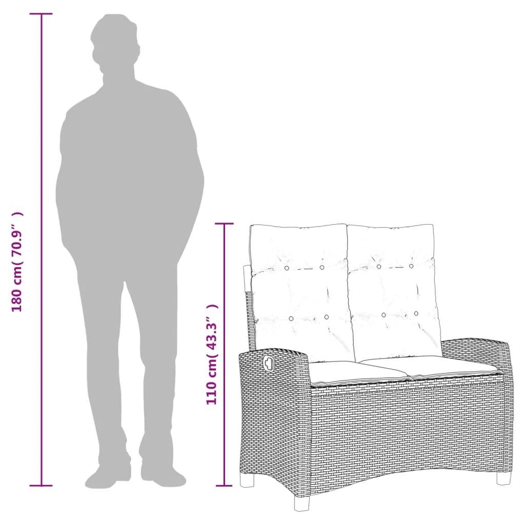 Vidaxl - Banc inclinable de jardin avec coussins beige résine tressée vidaXL 368229 - Image 3