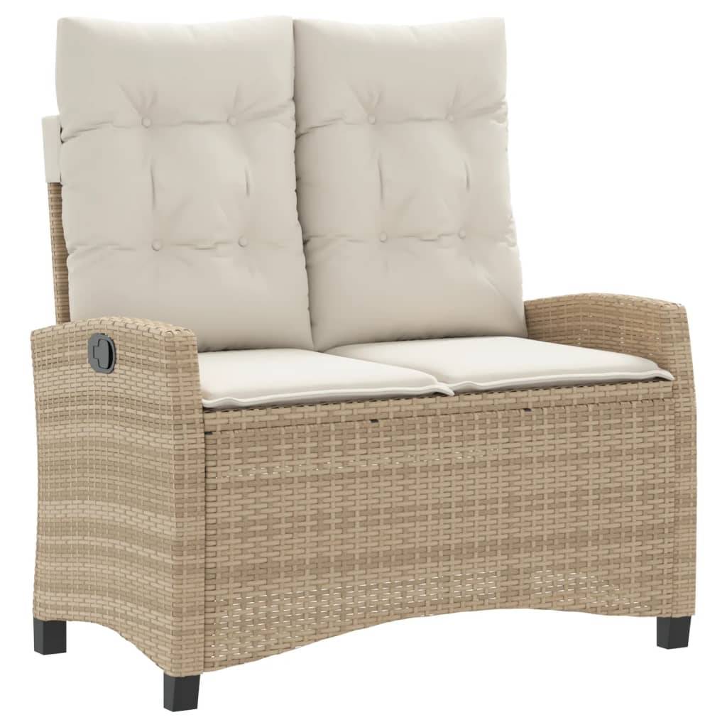Vidaxl - Banc inclinable de jardin avec coussins beige résine tressée vidaXL 368229 - Image 2