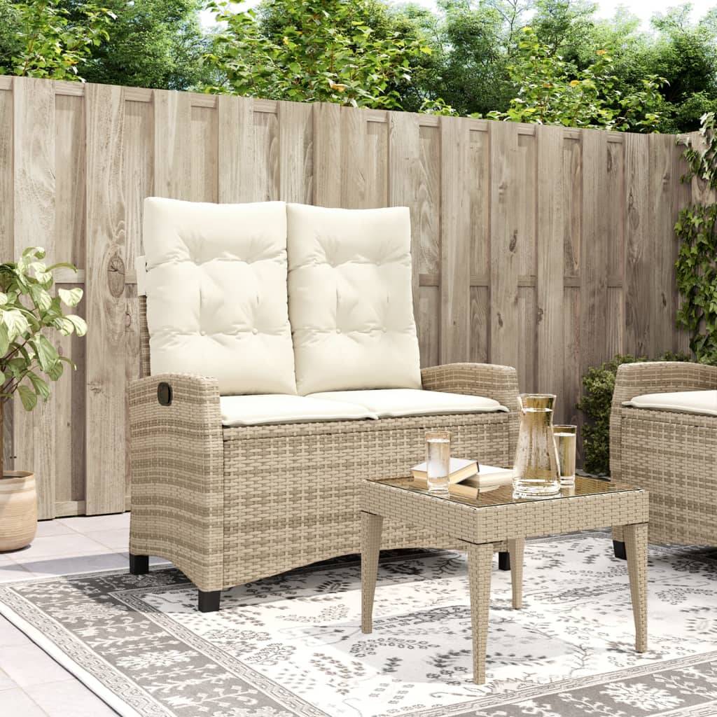 Vidaxl - Banc inclinable de jardin avec coussins beige résine tressée vidaXL 368229 - Image 1