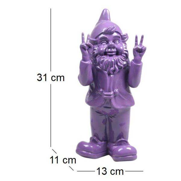 Stoobz - Nain de jardin en résine 13 x 11 x 31 cm Peace Stoobz - Image 3