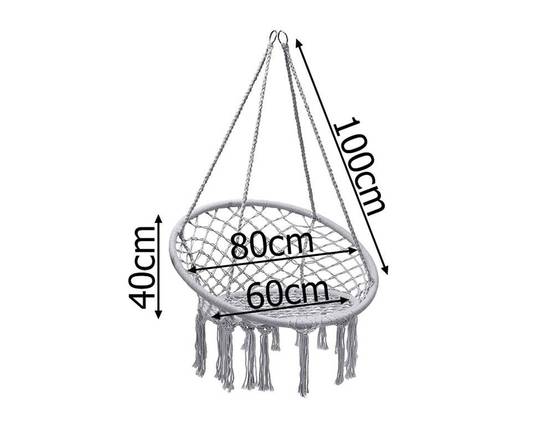 hamac fauteuil chaise suspendu balançoire nid d'oiseau 80x60x40 cm - Image 4