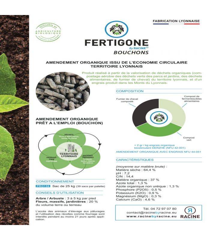 Amendement compost fertilité durable des sols 39x25kg RACINE PRO156-39x25 - Image 2
