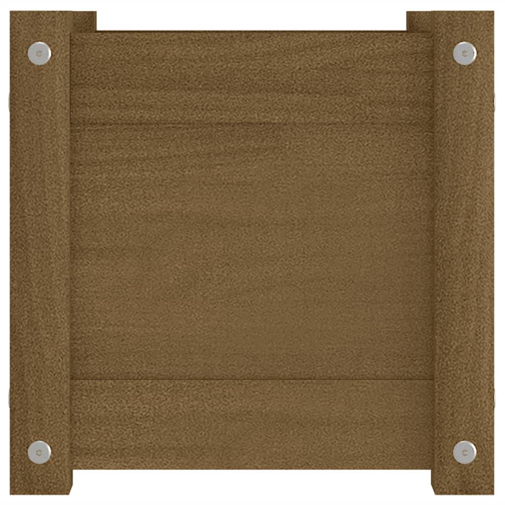 Maison Chic - Jardinière d'extérieur - Pot De Fleurs Marron miel 31x31x31 cm Bois de pin massif - Image 5