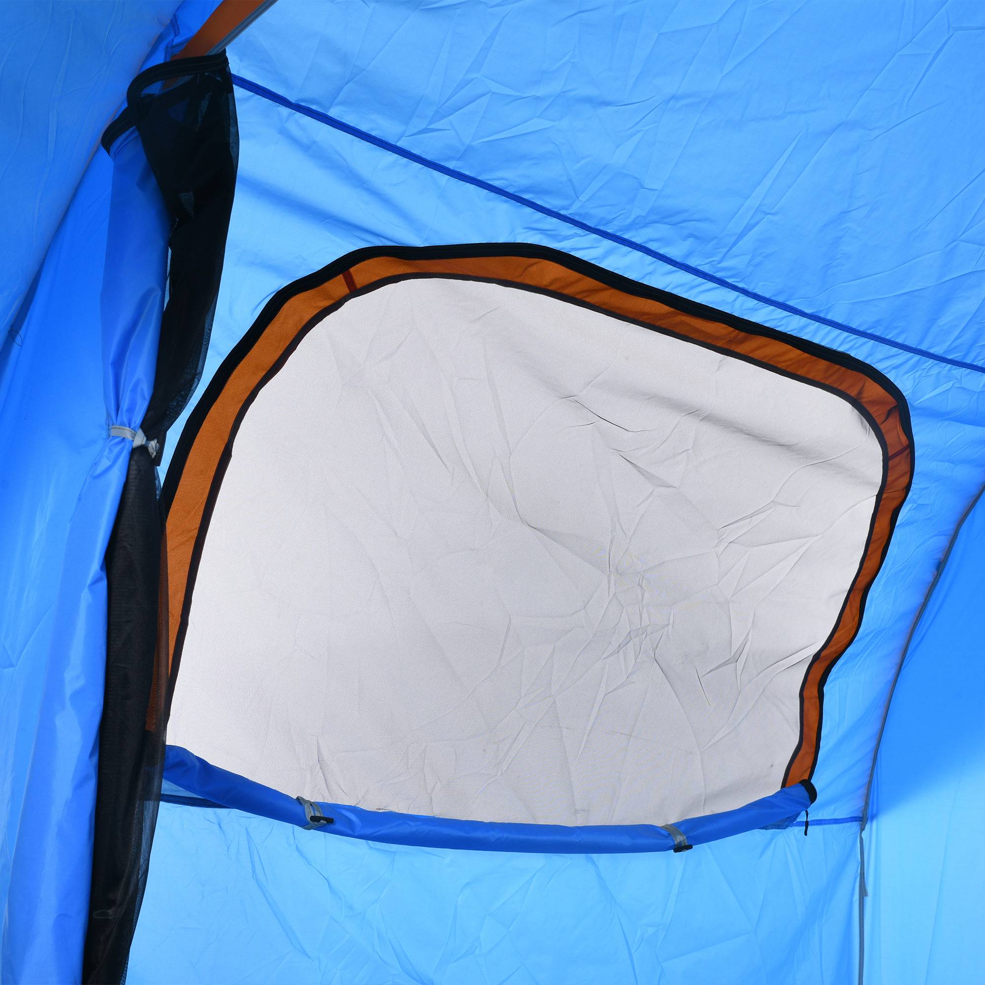 Tente voiture 5-6 personnes pour SUV avec hayon, 3 portes, fenêtre moustiquaire, trekking bleu orange - Image 10