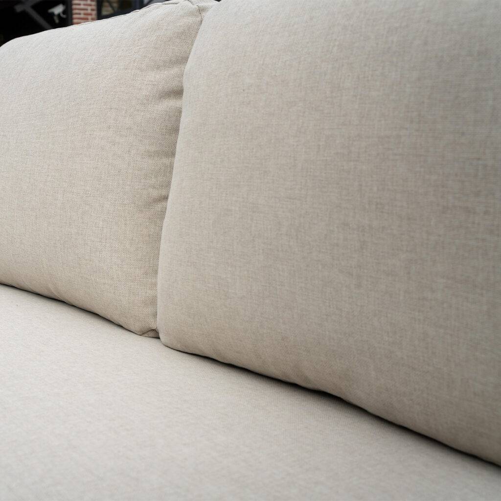 Wilsa Garden - Salon de jardin bas 5p en aluminium Kaki clair et tissu Beige chiné LINDOS - Image 7