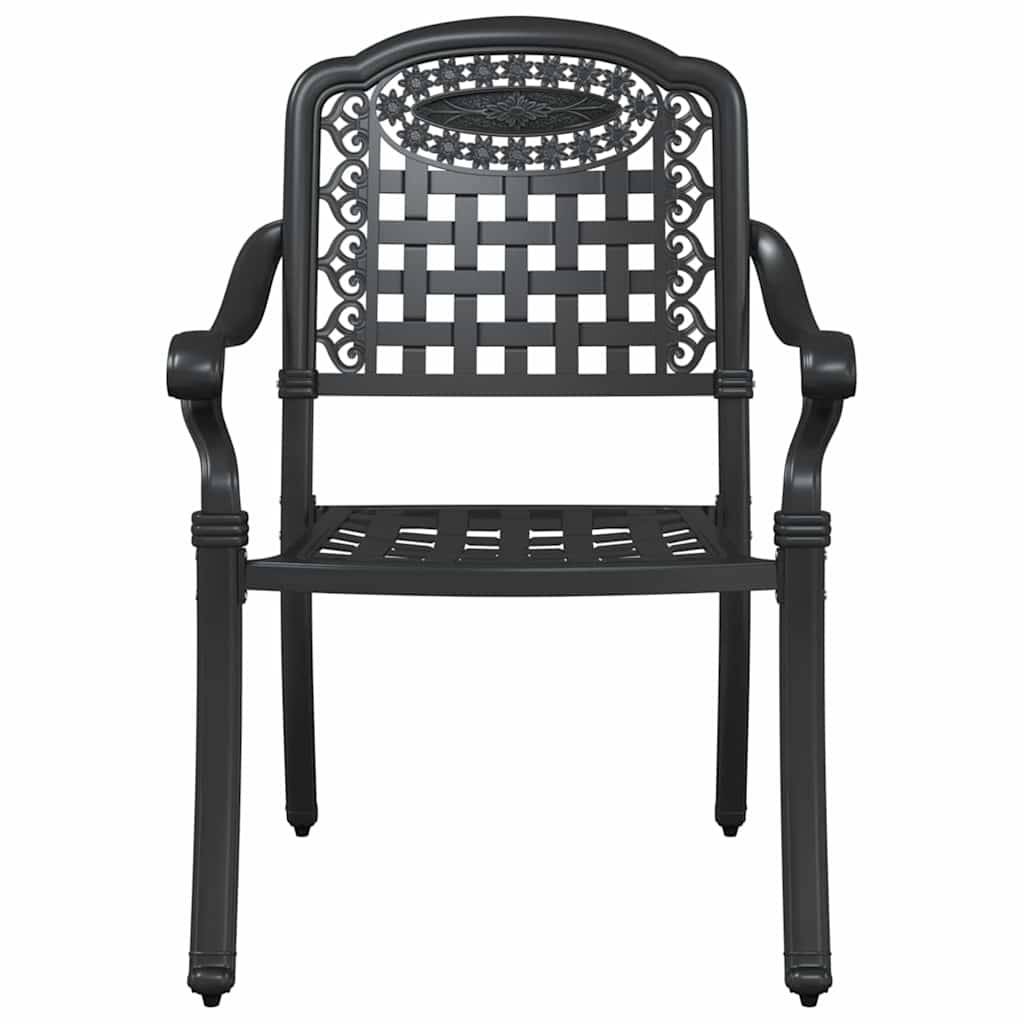 Chaise de jardin aluminium noir 55 x 56,5 x 91 cm (Lot de 2) - PANGIVO - Image 4