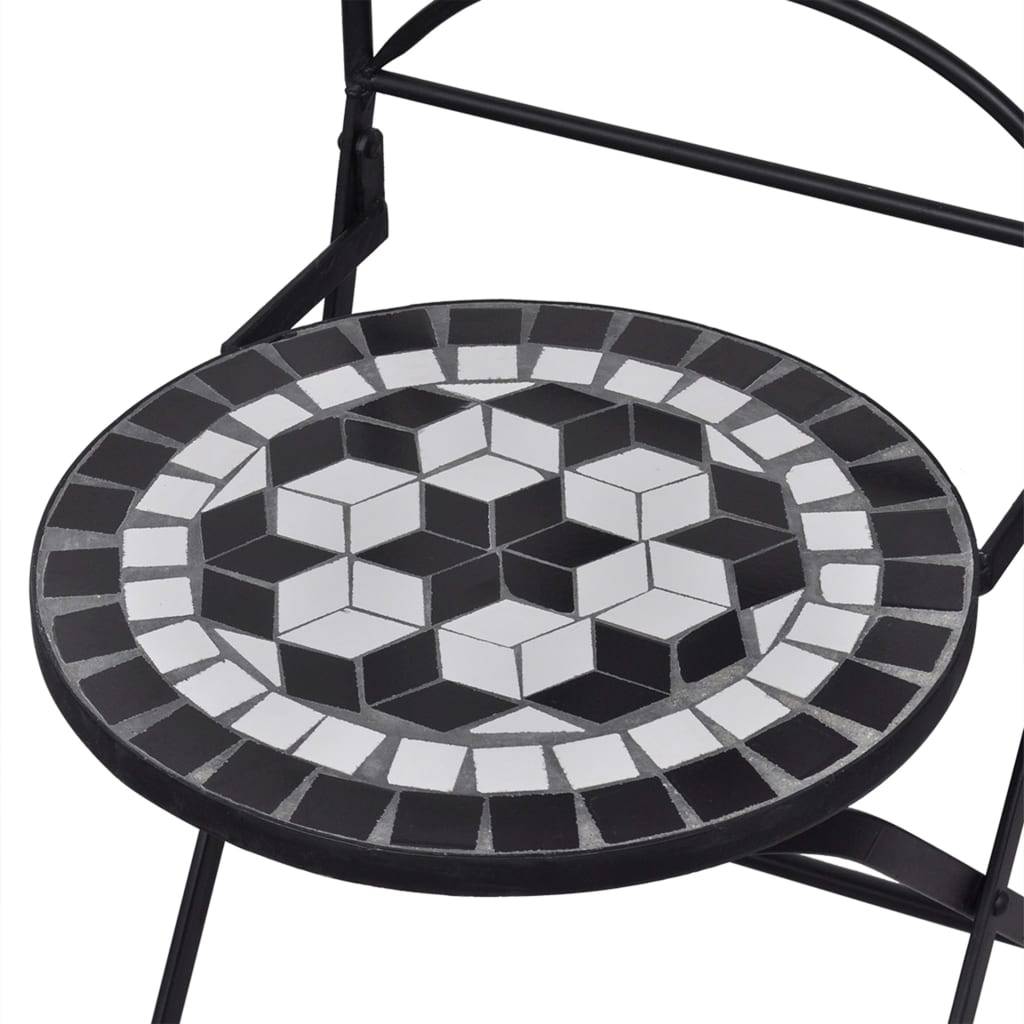 Vidaxl - Ensemble de bistro 3 pcs mosaïque Carreau céramique noir Blanc vidaXL 279414 - Image 5