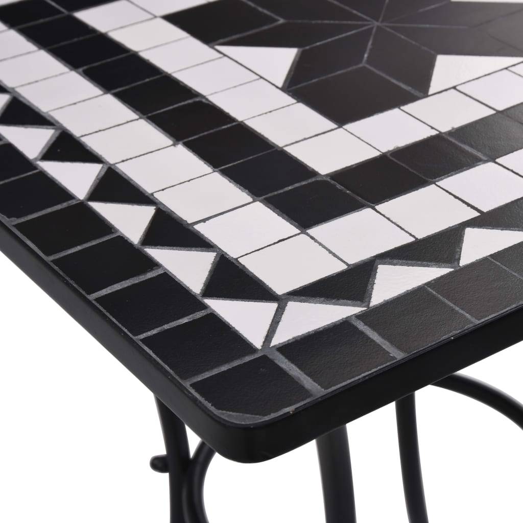 Vidaxl - Ensemble de bistro 3 pcs mosaïque Carreau céramique noir Blanc vidaXL 279414 - Image 6