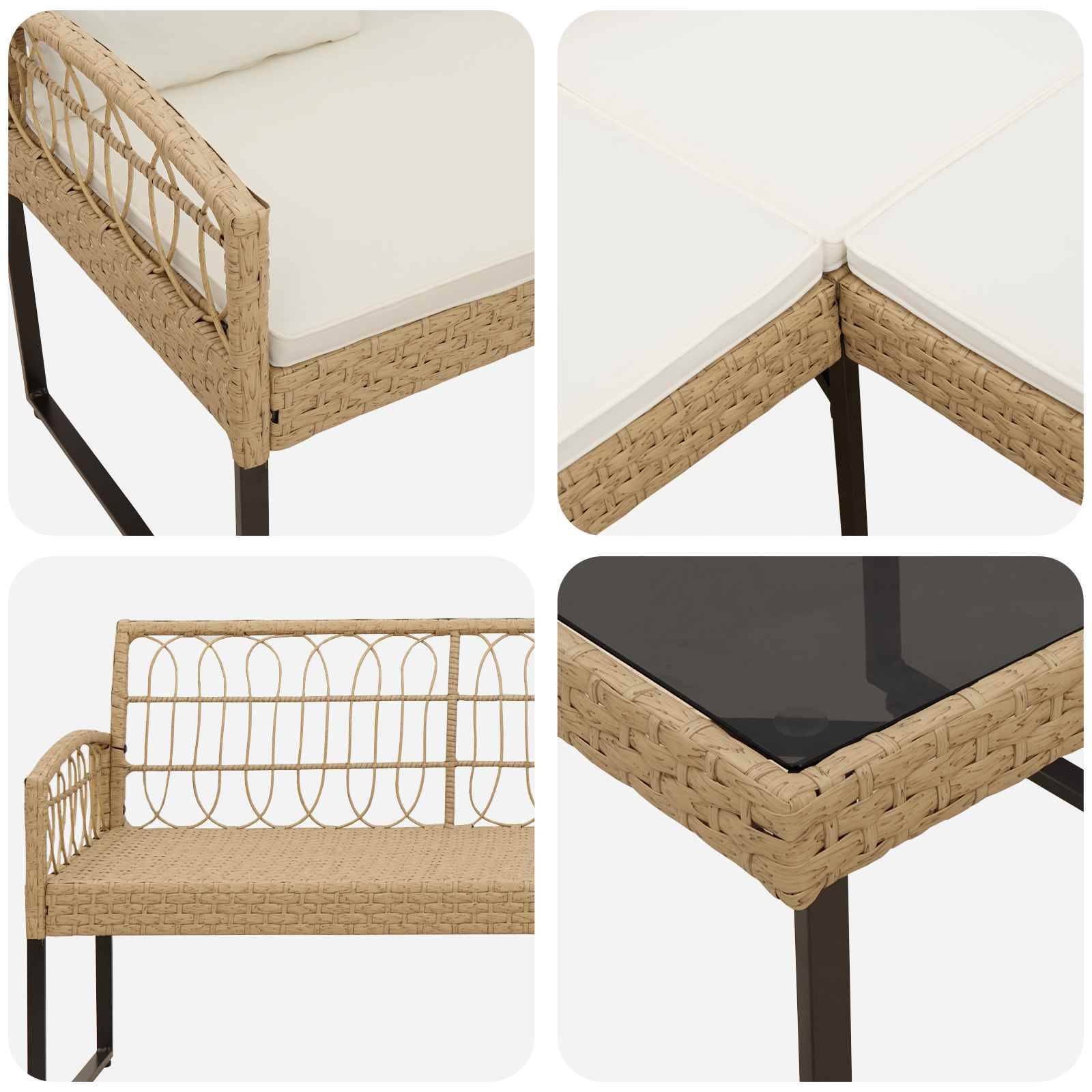 Vidaxl - Ensemble de canapé de jardin avec coussin 2 pcs Naturel vidaXL 42026821 - Image 7