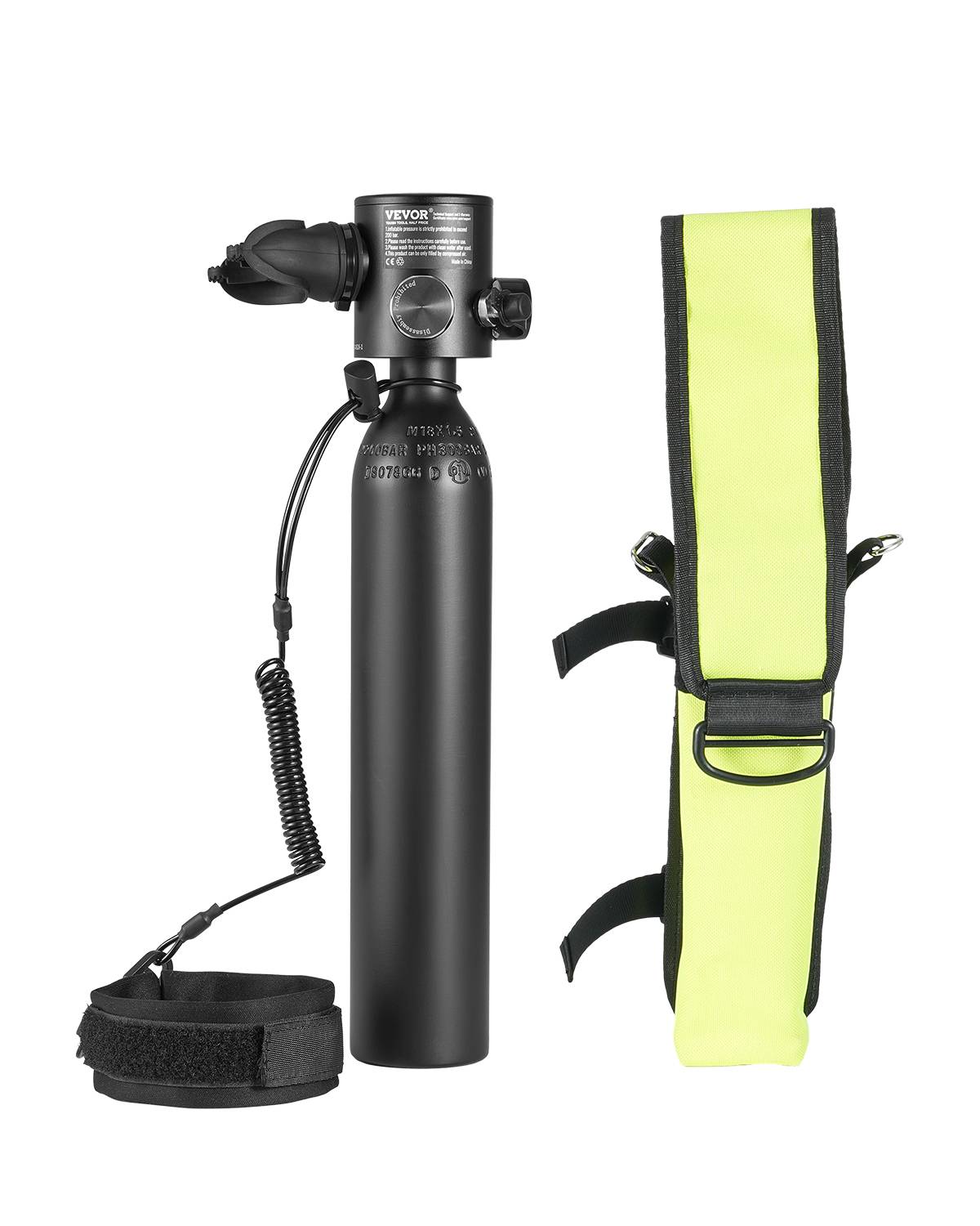 VEVOR Bouteille plongée portable 0.5L, oxygène, 5-10 min, 30m profondeur, exploration, sauvetage. - Image 1
