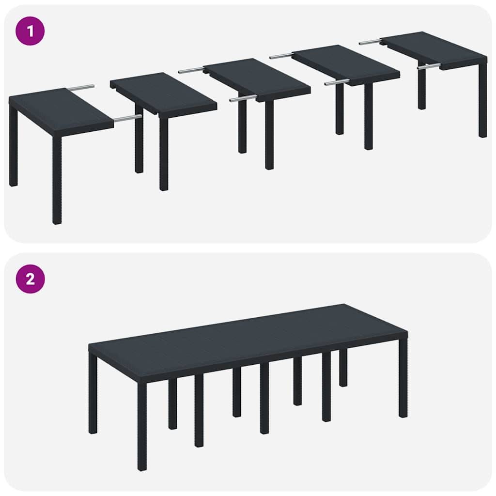 Salon de Jardin Repas 10 Places Résine Tressée Grande Table pour Famille et Amis Anthracite – ComfortXL Outdoor Living - Image 7