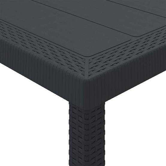 Salon de Jardin Repas 10 Places Résine Tressée Grande Table pour Famille et Amis Anthracite – ComfortXL Outdoor Living - Image 6