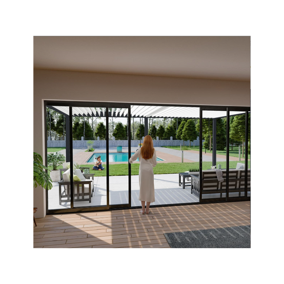 Ombrea - Pergola bioclimatique Ombréa VS adossée 4x6M - V2 - Anthracite/blanc - Image 5