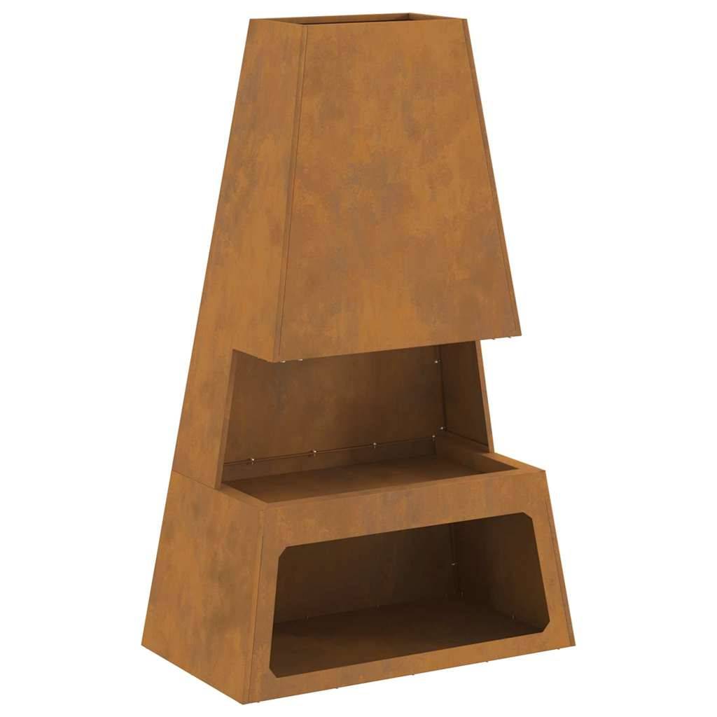Foyer extérieur vertical 100cm en acier design Marron – ComfortXL Outdoor Living - Image 2