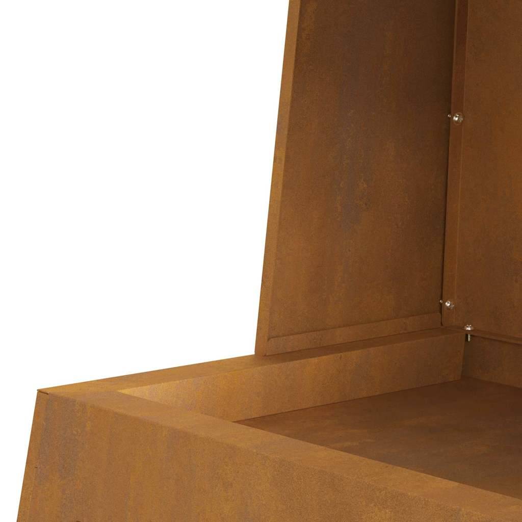 Foyer extérieur vertical 100cm en acier design Marron – ComfortXL Outdoor Living - Image 9