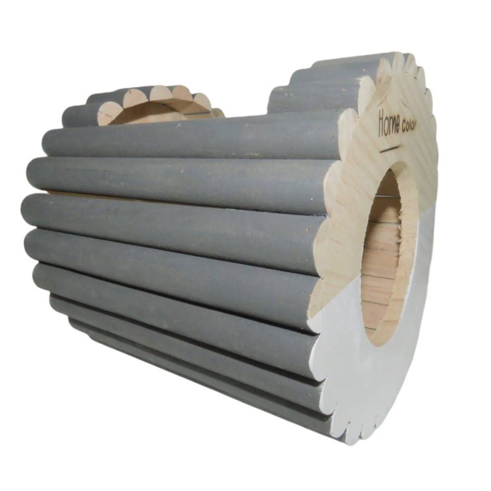 Maison en bois ronde, blanche, ø 19 cm x 19 cm pour rongeur - Image 3