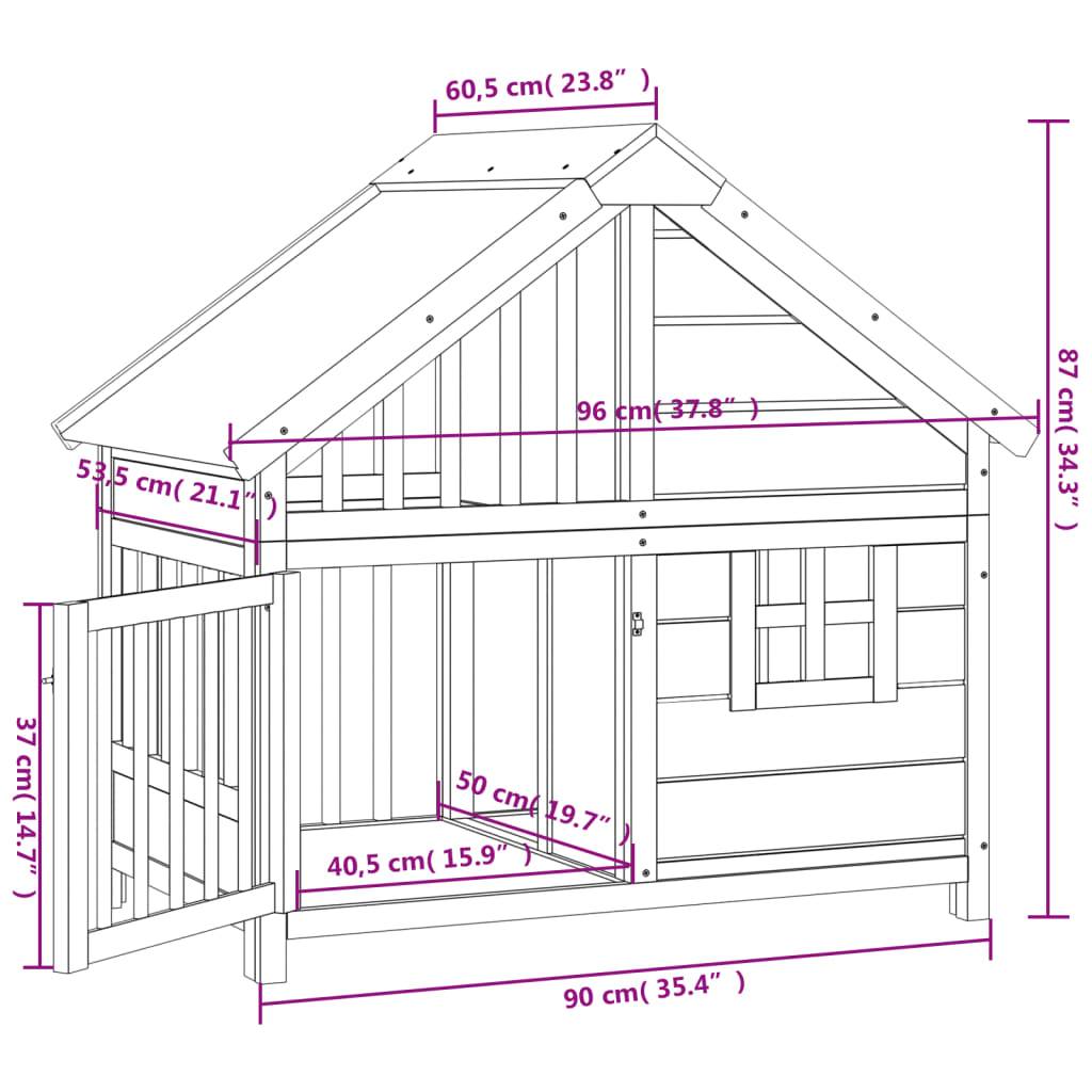 Niche pour Chien en Bois de Pin Massif Abri de Jardin Confortable avec Toit Étanche Brun - ComfortXL Pet Living - Image 8