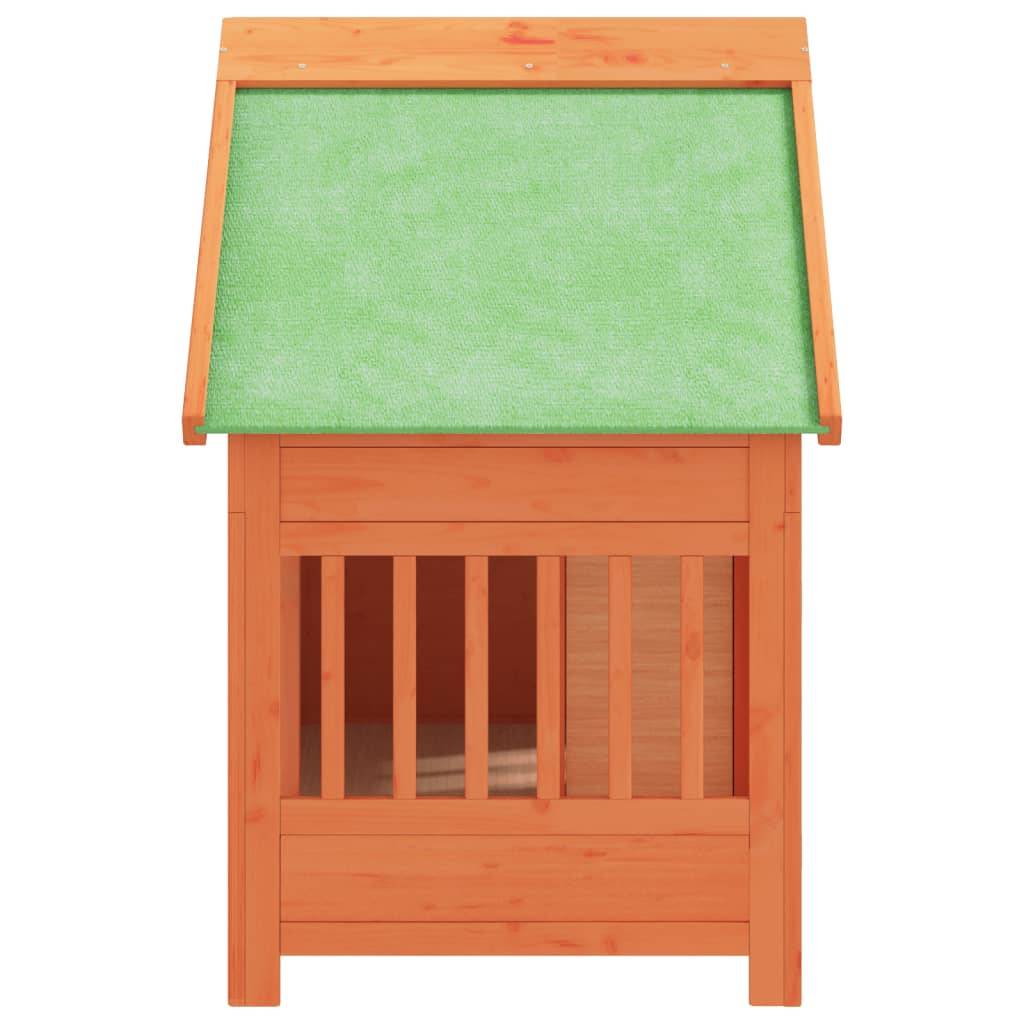 Niche pour Chien en Bois de Pin Massif Abri de Jardin Confortable avec Toit Étanche Brun - ComfortXL Pet Living - Image 5