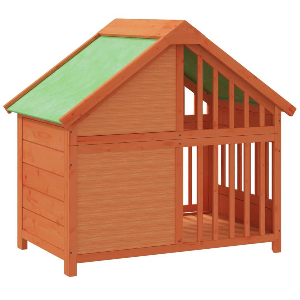 Niche pour Chien en Bois de Pin Massif Abri de Jardin Confortable avec Toit Étanche Brun - ComfortXL Pet Living - Image 6
