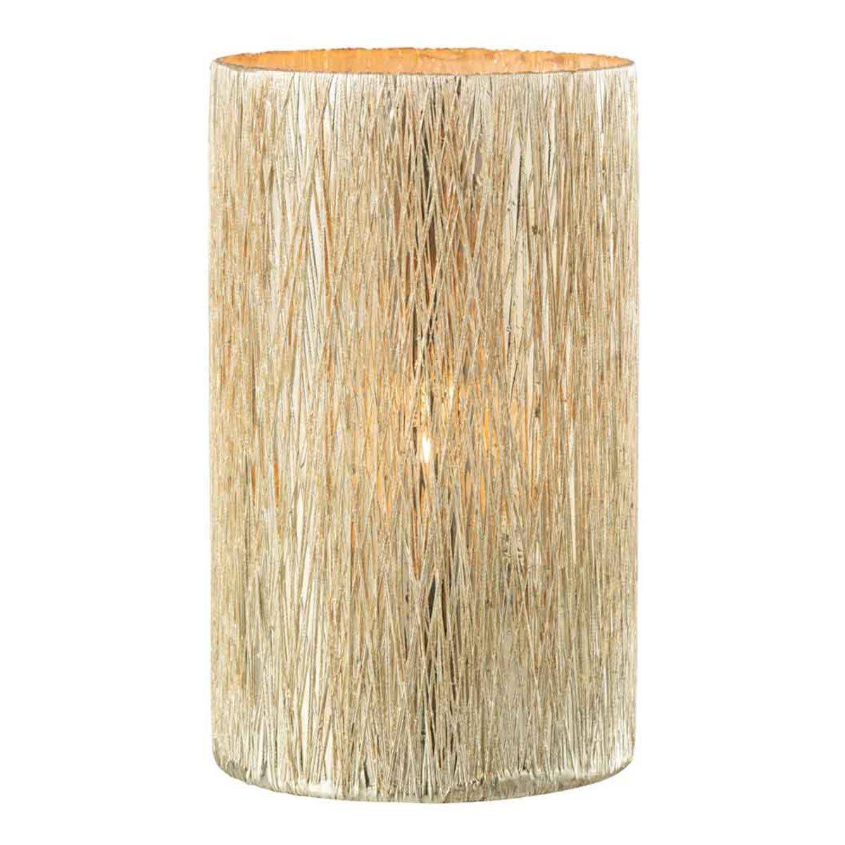 Photophore rond haut en verre argent 12x12x20cm - J-Line - Image 2