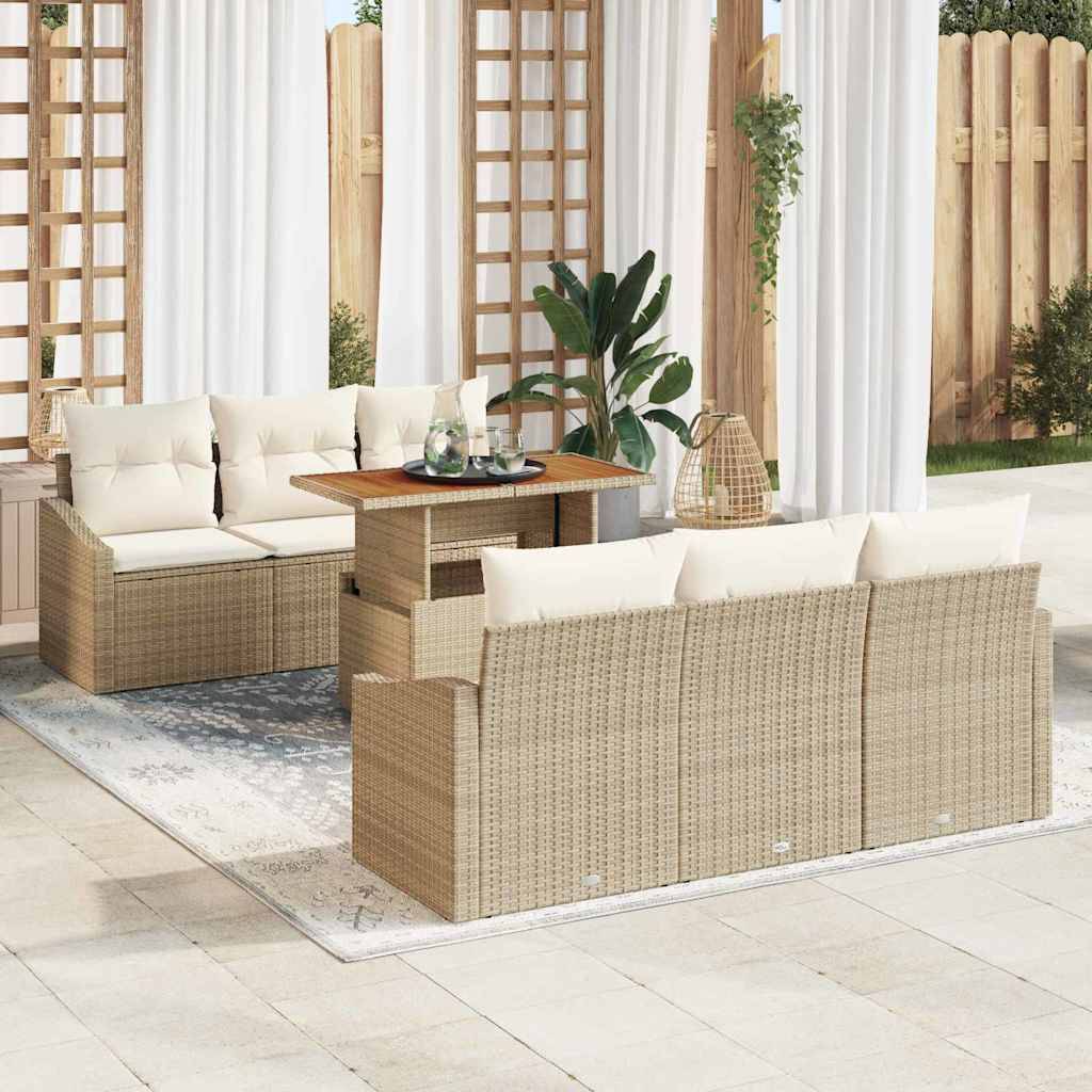 ComfortXL - Ensemble canapé extérieur 6 places en résine tressée avec coffres de rangement Beige – ComfortXL Outdoor Living - Image 1
