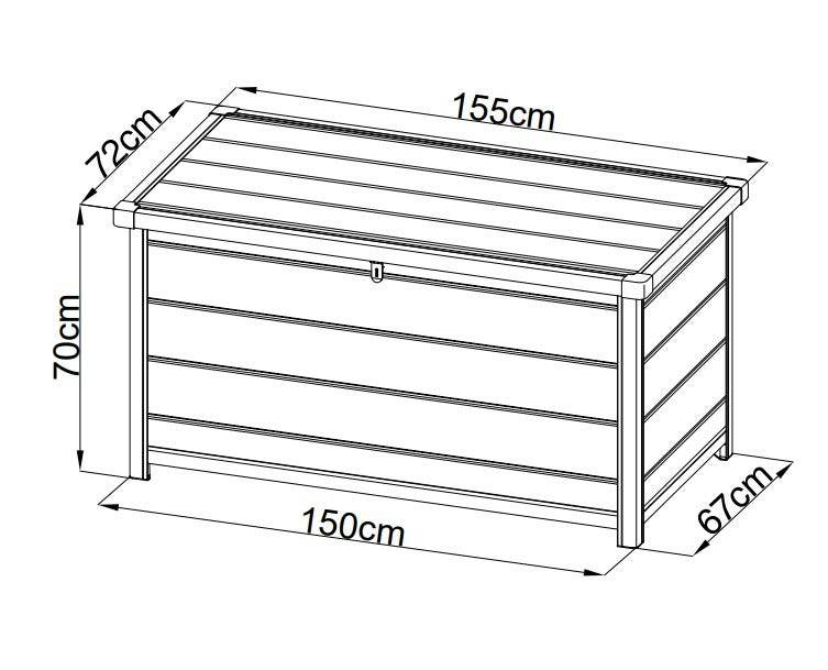 Trigano Jardin - Coffre de jardin resine anthracite 780 L - Image 5