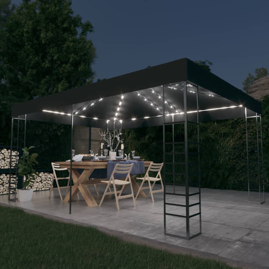 Tonnelle Aluminium Anthracite avec LED 3 x 4 x 2.7 m - PANGIVO - Image 1