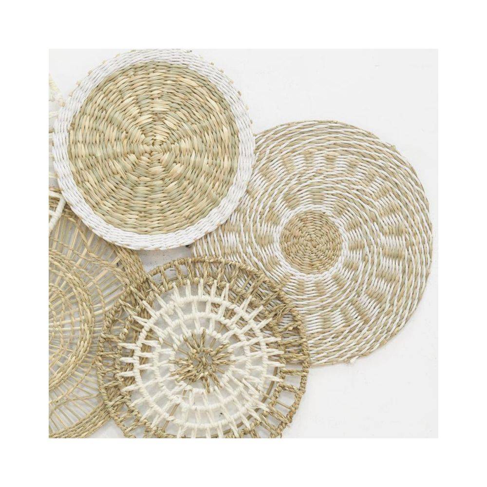 Aubry Gaspard - Décor mural 7 disques en jute et coton naturels - Image 3