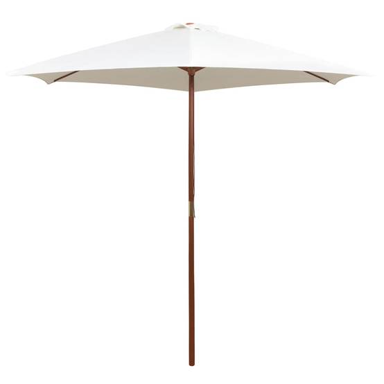 Parasol de jardin | Parasol d'extérieur | Parasol avec poteau en bois 270 x 270 cm Blanc crème Maison Chic - Image 2