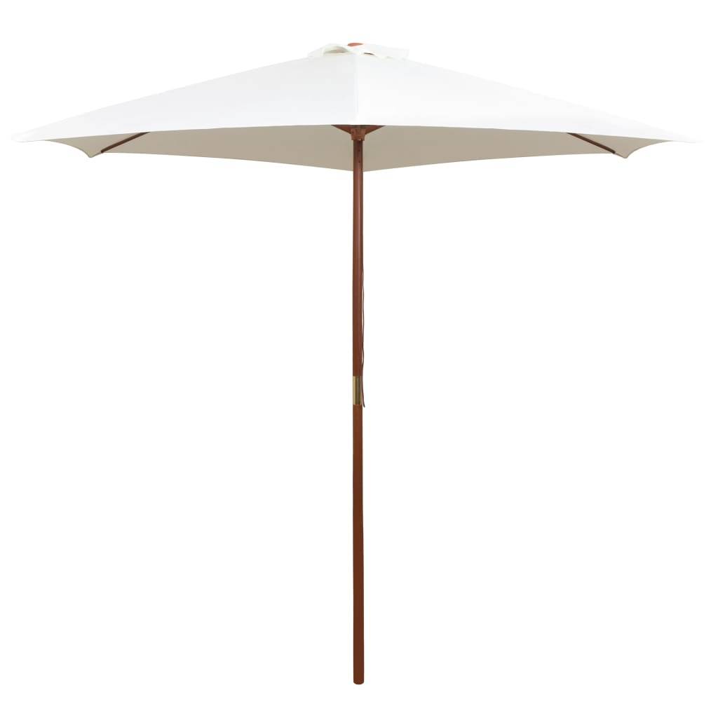 Parasol de jardin | Parasol d'extérieur | Parasol avec poteau en bois 270 x 270 cm Blanc crème Maison Chic - Image 2