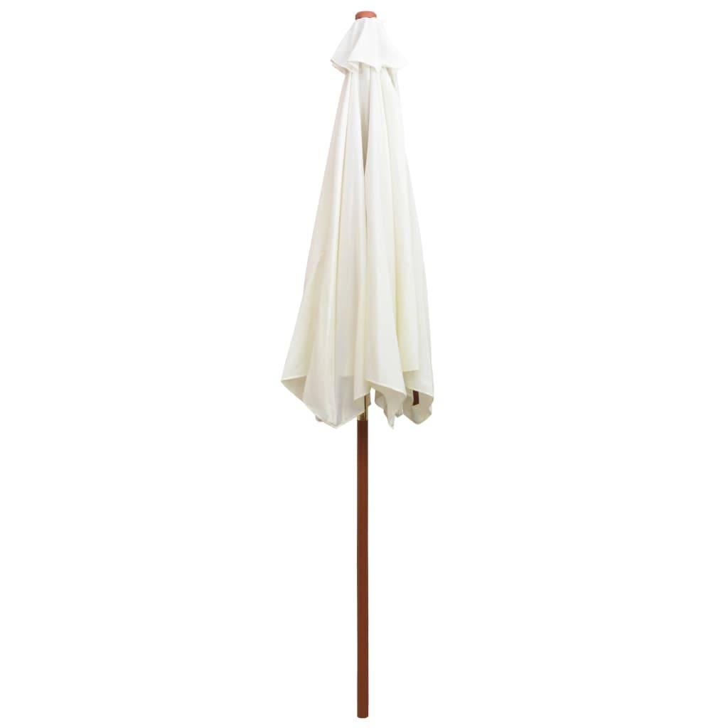 Parasol de jardin | Parasol d'extérieur | Parasol avec poteau en bois 270 x 270 cm Blanc crème Maison Chic - Image 4