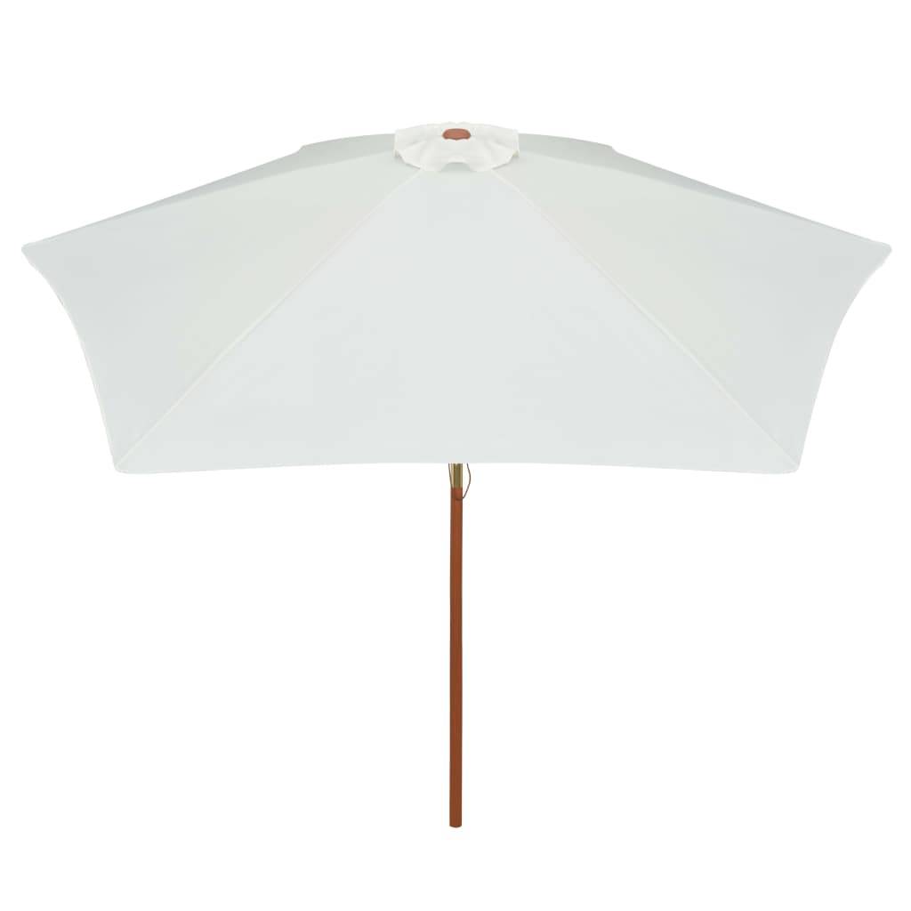 Parasol de jardin | Parasol d'extérieur | Parasol avec poteau en bois 270 x 270 cm Blanc crème Maison Chic - Image 3