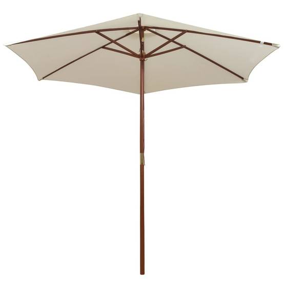 Parasol de jardin | Parasol d'extérieur | Parasol avec poteau en bois 270 x 270 cm Blanc crème Maison Chic - Image 1