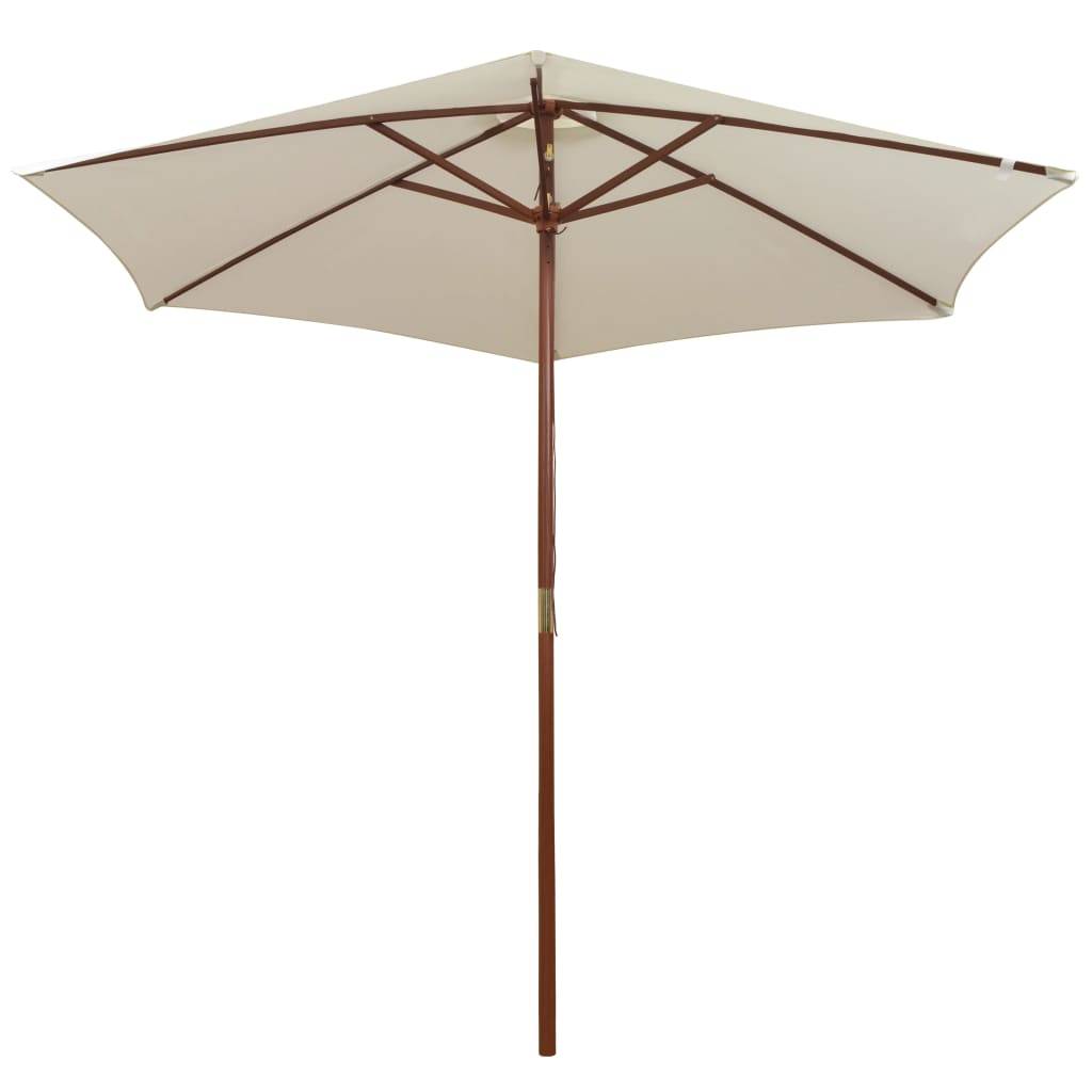 Parasol de jardin | Parasol d'extérieur | Parasol avec poteau en bois 270 x 270 cm Blanc crème Maison Chic - Image 1