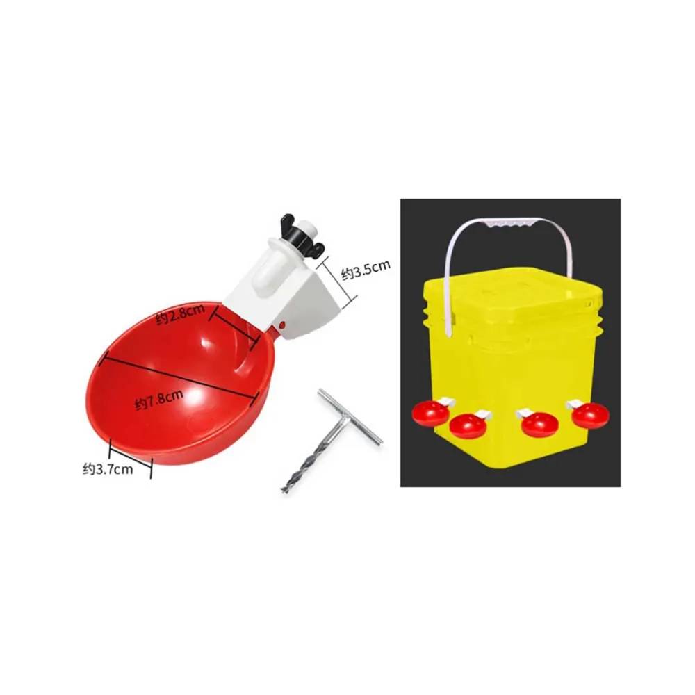 Lot de 5 abreuvoirs bol pour bidon en plastique rouge pour volailles - Image 3