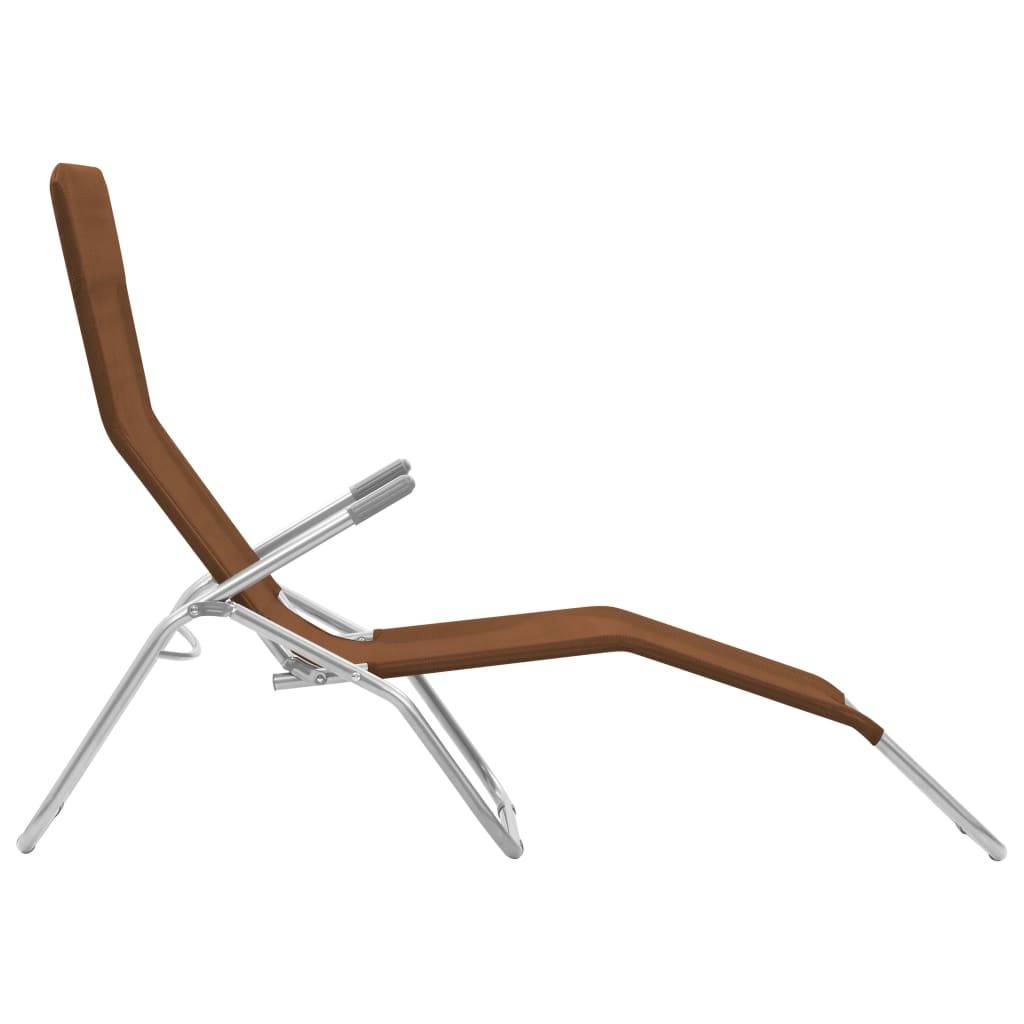 Helloshop26 - Chaises longues pliables 2 pièces 142 cm textilène taupe - Image 5