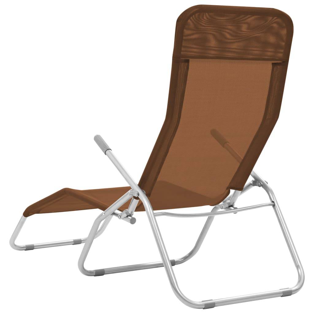 Helloshop26 - Chaises longues pliables 2 pièces 142 cm textilène taupe - Image 4