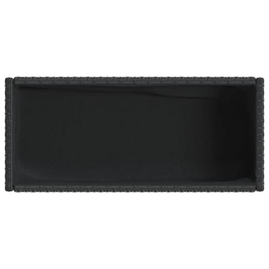 Jardinière, Bac à fleurs, Pot de fleurs avec étagère noir résine tressée - Image 8