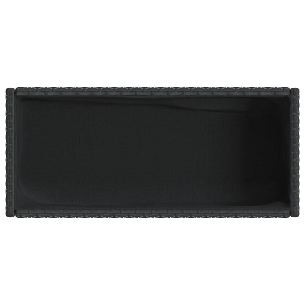 Jardinière, Bac à fleurs, Pot de fleurs avec étagère noir résine tressée - Image 8