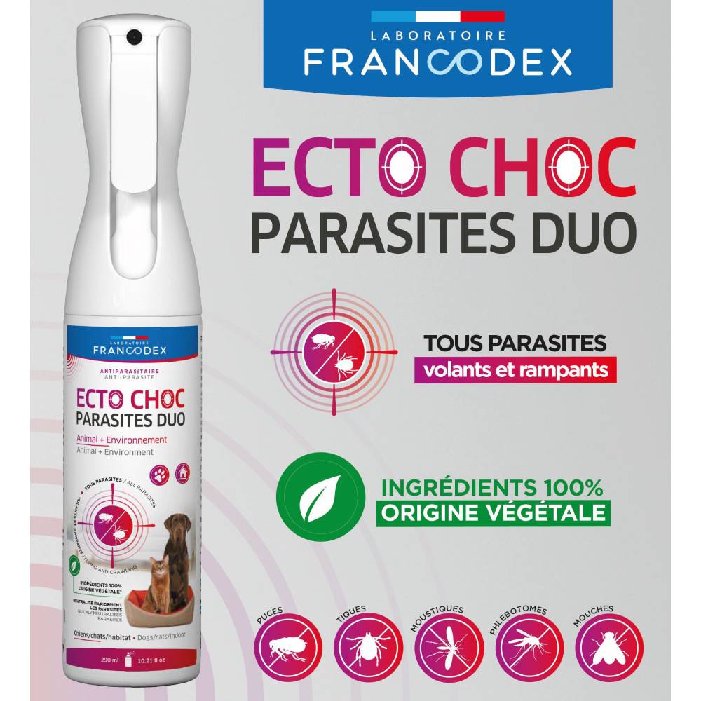 Francodex - Ecto Choc antiparasitaires duo 290 ml pour chiens, chats et habitat - Image 8